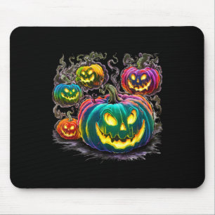 パンプキカラフルン幽霊ハロウィーンのカボチャのちょうちんハロウィーンF マウスパッド