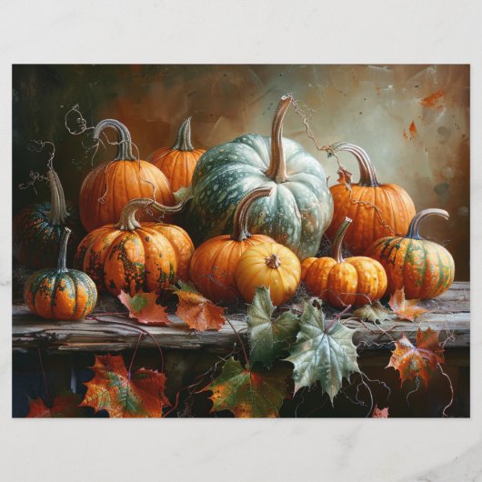 パンプキカラフルン離れヴィンテージスクラップブック紙 (裏面)