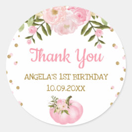 パンプキガーリーン最初の1歳の誕生日秋ベビーシャワー ラウンドシール