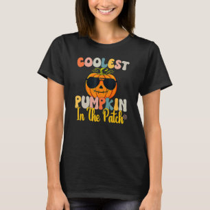 パンプキクールンのパッチの幼児の少年のハロウィー Tシャツ