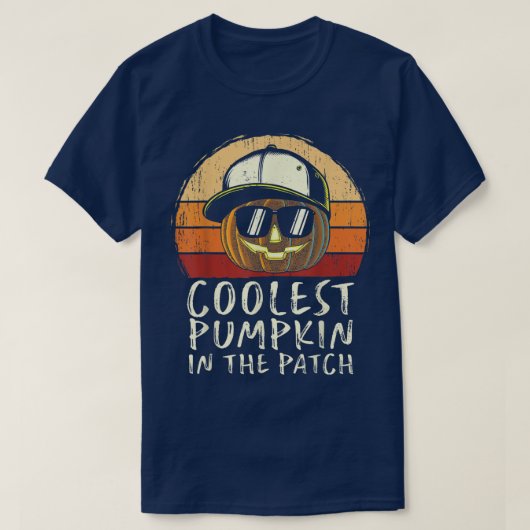 パンプキクールンのパッチの幼児の少年のハロウィー Tシャツ (デザイン正面)