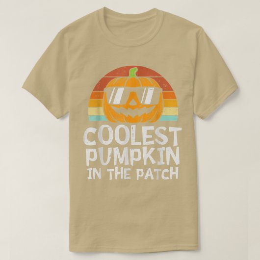 パンプキクールンのパッチの幼児の少年のハロウィー Tシャツ (デザイン正面)