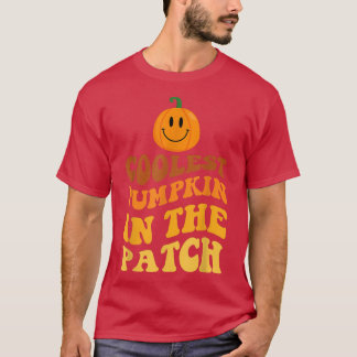 パンプキクールンのパッチの幼児の少年のハロウィー Tシャツ