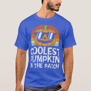 パンプキクールンのパッチの幼児の少年のハロウィー Tシャツ