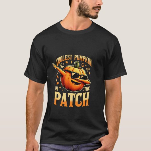 パンプキクールンのパッチの幼児の少年のハロウィー Tシャツ (正面)