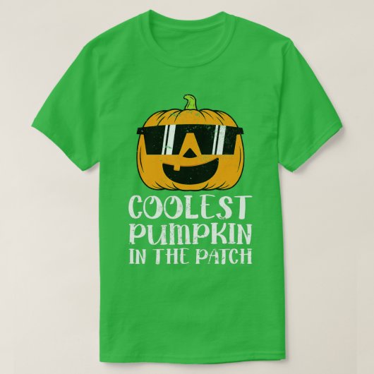 パンプキクールンのパッチの幼児の少年のハロウィー Tシャツ (デザイン正面)