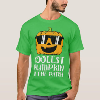 パンプキクールンのパッチの幼児の少年のハロウィー Tシャツ