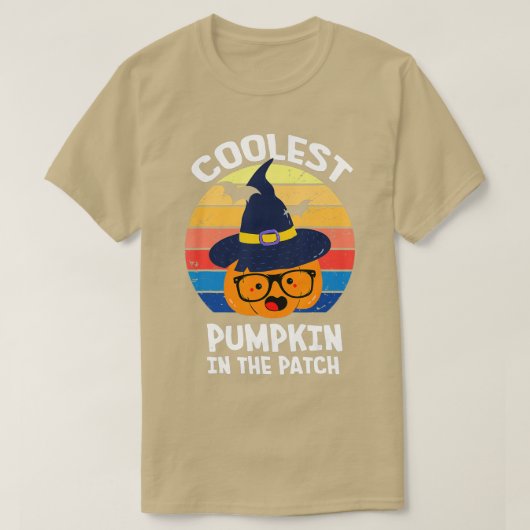 パンプキクールンのパッチの幼児の少年のハロウィー Tシャツ (デザイン正面)