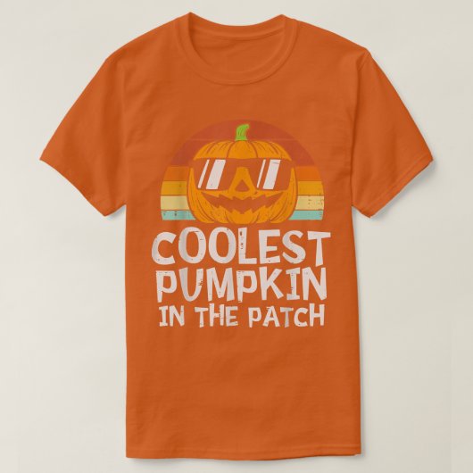 パンプキクールンのパッチの幼児の少年のハロウィー Tシャツ (デザイン正面)
