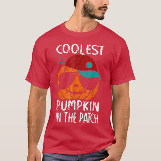 パンプキクールンのパッチヴィンテージ怖いパンプキン Tシャツ