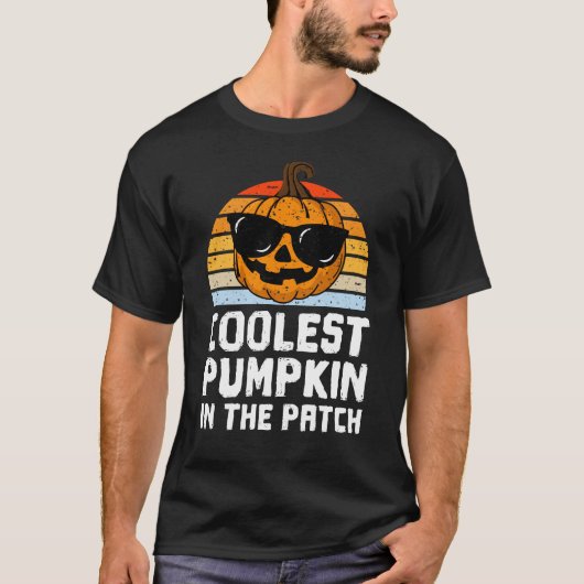 パンプキクールンのパッチ、ハロウィーンの男性の Tシャツ (正面)