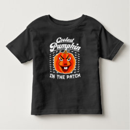 パンプキクールンのパッチ – 面白いハロウィーン トドラーTシャツ