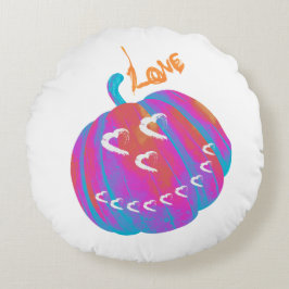 パンプキサイケデリックンハート円枕 ラウンドクッション