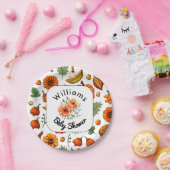 パンプキスタイリッシュンフローラ秋ベビーシャワー ペーパープレート (パーティー)