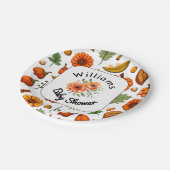 パンプキスタイリッシュンフローラ秋ベビーシャワー ペーパープレート (アングル)