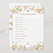 パンプキパーソナライズされたンの赤ちゃんシャワーの願い アドバイスカード (正面/裏面)