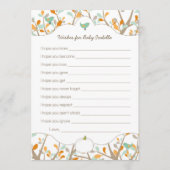 パンプキパーソナライズされたンの赤ちゃんシャワーの願い アドバイスカード (正面)