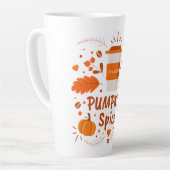 パンプキパーソナライズされたンスパイスコーヒー、紅葉 カフェラテマグ (左アングル)