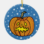 パンプキパーソナライズされたンハロウィンぶら下がったオーナメント セラミックオーナメント (正面)