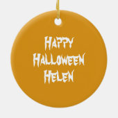 パンプキパーソナライズされたンハロウィンぶら下がったオーナメント セラミックオーナメント (裏面)
