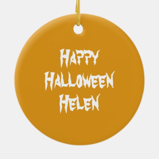 パンプキパーソナライズされたンハロウィンぶら下がったオーナメント セラミックオーナメント (裏面)