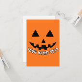 パンプキパーソナライズされたンハロウィーンあなたの名前または文字 カード (正面/裏面インサイチュ)