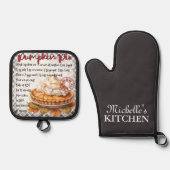 パンプキパーソナライズされたンパイベーキングレシピ 鍋つかみ&鍋敷きセット (正面)
