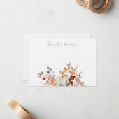 パンプキパーソナライズされたン秋秋フラットノートカード ノートカード (正面/裏面インサイチュ)