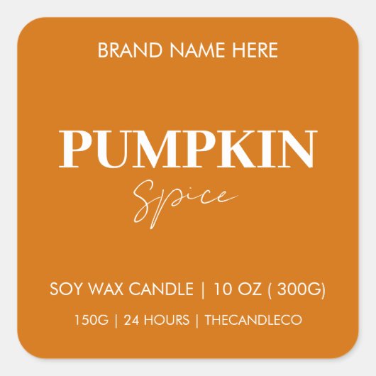 パンプキモダンンスパイス | 秋の秋キャンドル スクエアシール (正面)