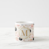 パンプキモダンンモノグラムパーソナライズされたイニシャル エスプレッソカップ (正面)