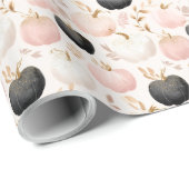 パンプキモダンンモノグラムパーソナライズされたイニシャル ラッピングペーパー (ロールコーナー)