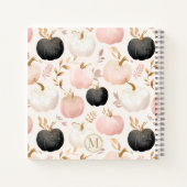 パンプキモダンンモノグラムパーソナライズされた-イニシャルなし ノートブック (裏面)