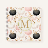 パンプキモダンンモノグラムパーソナライズされた-イニシャルなし ノートブック (正面)