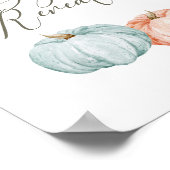 パンプキモダンン性別リビール秋ウェルカムサイン ポスター (角)