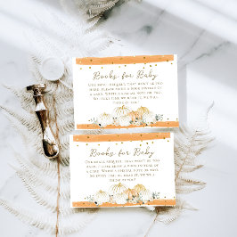 パンプキモダンン秋赤ちゃんシャワーブックリクエスト エンクロージャーカード