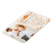 パンプキモノグラムのン秋の結婚式日付の保存 マグネット (左側)