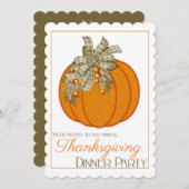 パンプキンかわいらし感謝祭ディナーパーティー招待状18 招待状 (正面/裏面)