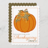 パンプキンかわいらし感謝祭ディナーパーティー招待状19 招待状 (正面/裏面)