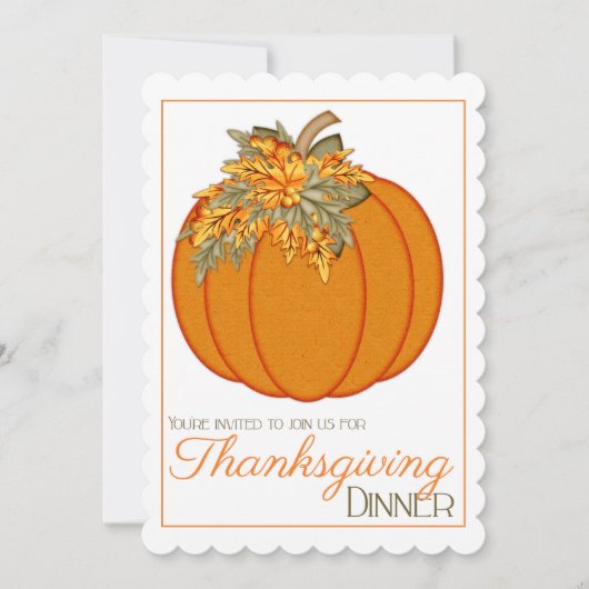 パンプキンかわいらし感謝祭ディナーパーティー招待状19 招待状 (正面)