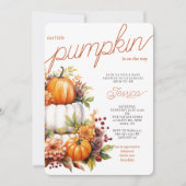 パンプキンがやってくる!おむつケーキと秋のベイビーシャワー 招待状 (正面)