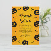 パンプキンこうもりハロウィーン誕生日サンキューカード サンキューカード (スタンド正面)