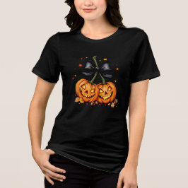 パンプキンさくらんぼ秋ハロウィーン トライブレンドＴシャツ