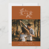 パンプキンつる植物モノグラム結婚ズ セーブザデート (正面)