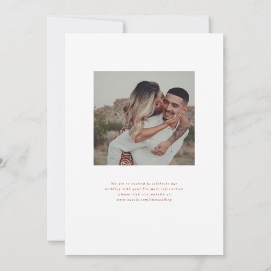 パンプキンつる植物モノグラム結婚ズ セーブザデート (裏面)