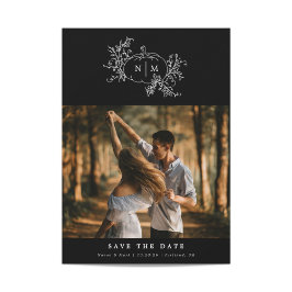 パンプキンつる植物モノグラム結婚ズ セーブザデート