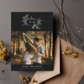 パンプキンつる植物モノグラム結婚ズ セーブザデート