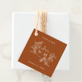 パンプキンつる植物モノグラム結婚ズ フェイバータグ