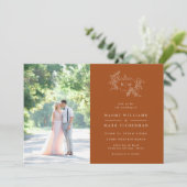 パンプキンつる植物モノグラム結婚式招待状 招待状 (スタンド正面)