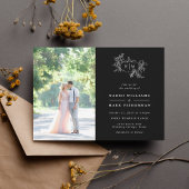 パンプキンつる植物モノグラム結婚式招待状 招待状