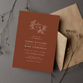 パンプキンつる植物モノグラム結婚式招待状 招待状